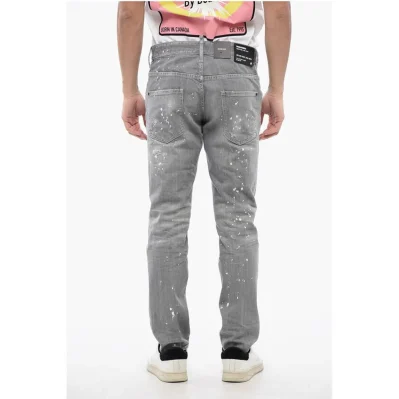 Distressed SKATER Denims with Paint Motif