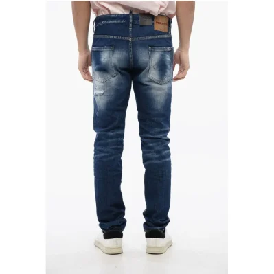 Distressed Cool Guy Denims with Dark Wash