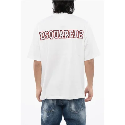 Football Fit Cotton Blend T-Shirt with Logo Patch