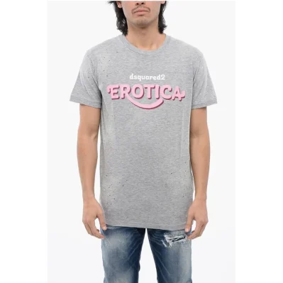 Muscle Fit T-shirt with Distressed Effect