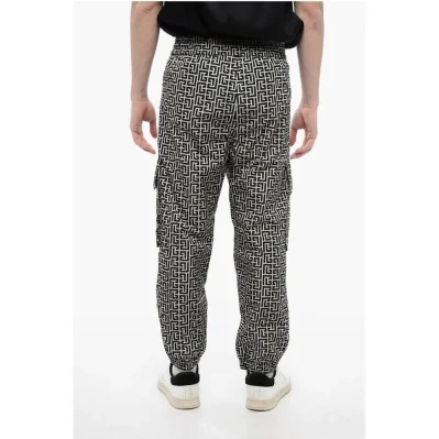 Monogram Nylon Cargo Sweatpants with Cuffs