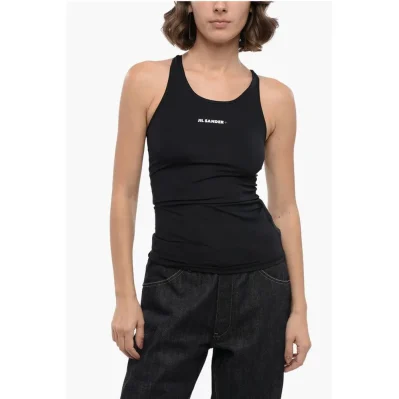 Tech Fabric Tank Top with Printed Logo