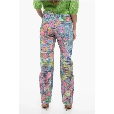 Coated Cotton Regular Fit Denims with Zips 17cm