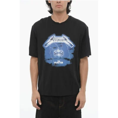 Slim Fit ROCK BAND ZODIAC GEMINI Crew-neck T-shirt with Drop