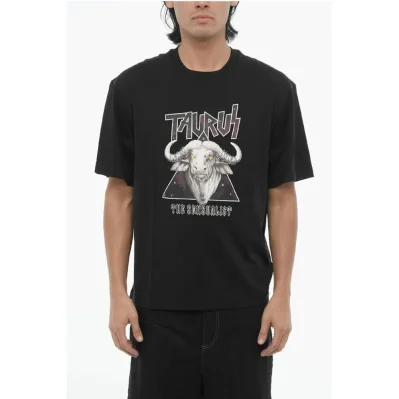 Slim Fit Printed ROCK BAND ZODIAC TAURUS Crew-neck T-shirt
