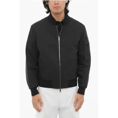 Lightweight Skinny Fit Bomber Jacket with Zip Closure