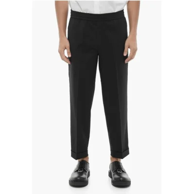 Pantaloni REM Slim Fit a Vita Bassa con Elastico in Vita