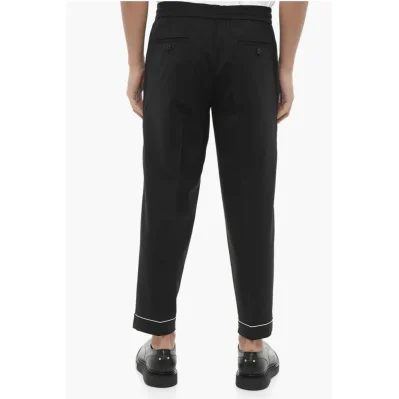 Pantaloni REM Slim Fit a Vita Bassa con Elastico in Vita