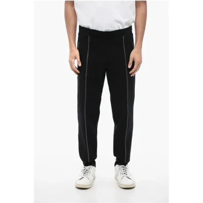 Viscose Blend Tapered Fit Sweatpants with Tape Detail