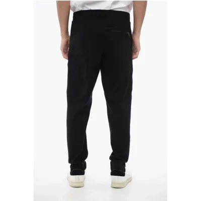 Viscose Blend Tapered Fit Sweatpants with Tape Detail