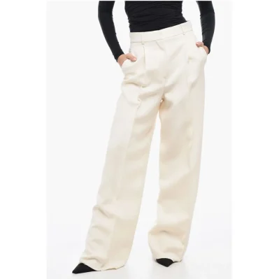 Pleated High-Waisted Wool Pants