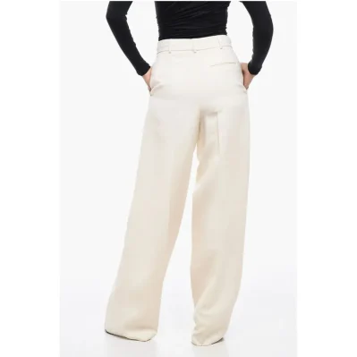 Pleated High-Waisted Wool Pants