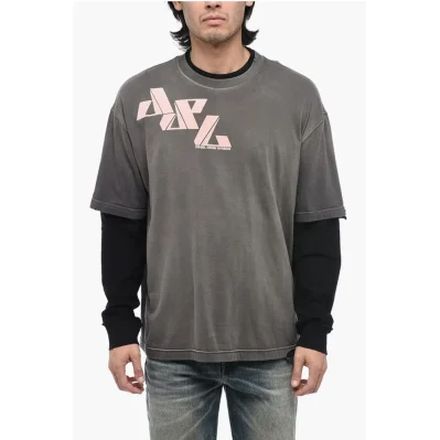 Double Layer T-WASY T-Shirt with Distressed Effect