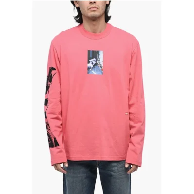 Oversized T-CRANE-LS-L2 Printed T-Shirt