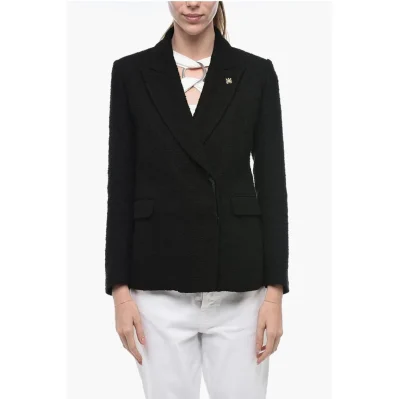 Double-breasted Tweed Cotton Blend Blazer