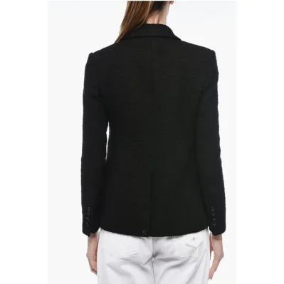 Double-breasted Tweed Cotton Blend Blazer