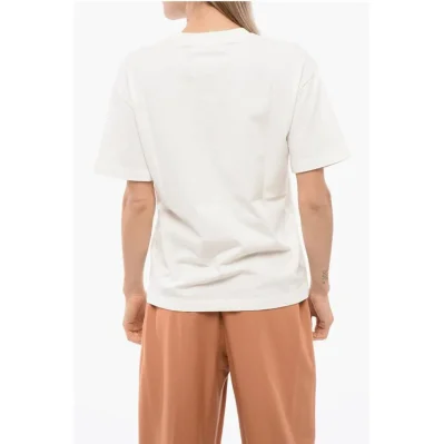 Solid Color Crew-neck T-Shirt with Cut-Out Details