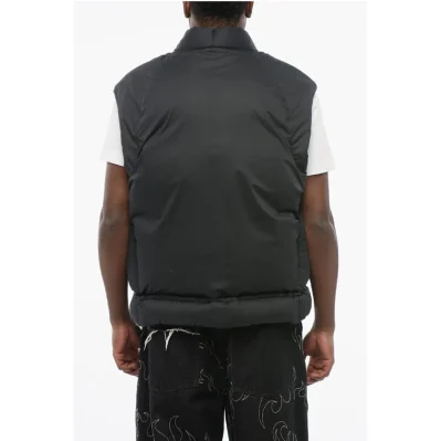 Sleeveless KIMONO Down Jacket with Snap Buttons