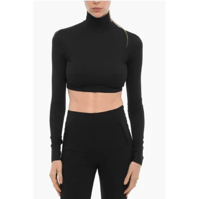 All-Over Monogram Turtle-neck Crop Top