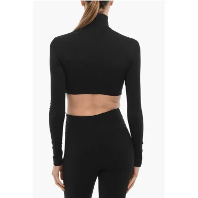 All-Over Monogram Turtle-neck Crop Top