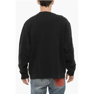 Cotton Crew-neck Sweatshirt with Removable necklace