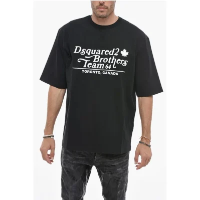 Loose Fit BROTHERS TEAM T-shirt with Logo Print