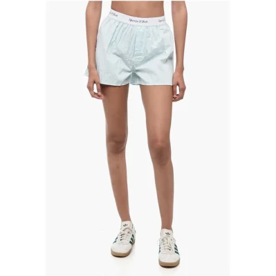 Striped Shorts with Logoed Elastic Band