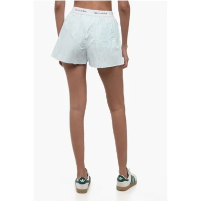 Striped Shorts with Logoed Elastic Band
