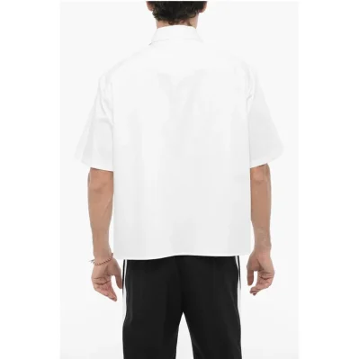 Short Sleeved Boxy Fit Shirt with Double Breast Pocket