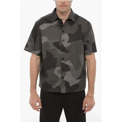 Short Sleeve Camouflage Boxy Fit Shirt