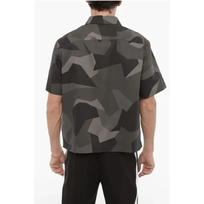 Short Sleeve Camouflage Boxy Fit Shirt