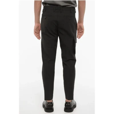 Virgin Wool Blend Skinny Fit Cargo Pants