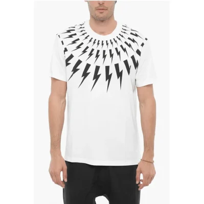 Slim Fit FAIRISLE THUNDERBOLT Crew-neck T-Shirt