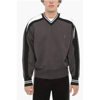 Fleeced Cotton Baggy Fit Crew-neck Sweatshirt