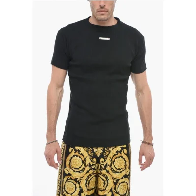MM1 Ribbed Cotton T-shirt with Application