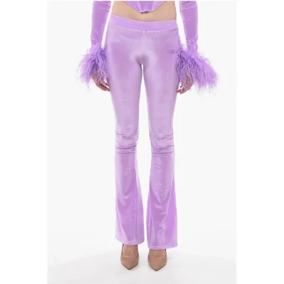 Boot Cut Chenille Pants with Side logo