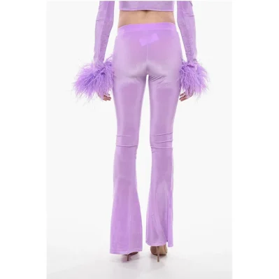 Boot Cut Chenille Pants with Side logo