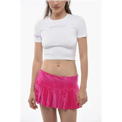 Rhinestone Logo Crew-neck t-Shirt