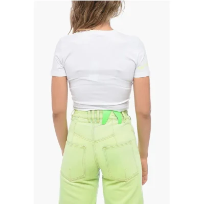 Rhinestoned GLITTER TATTOO Cropped Fit T-Shirt