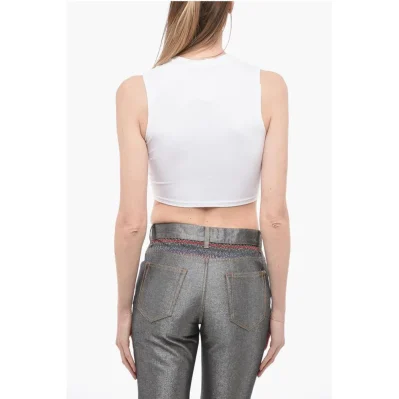 Rhinestoned Cropped Tank Top