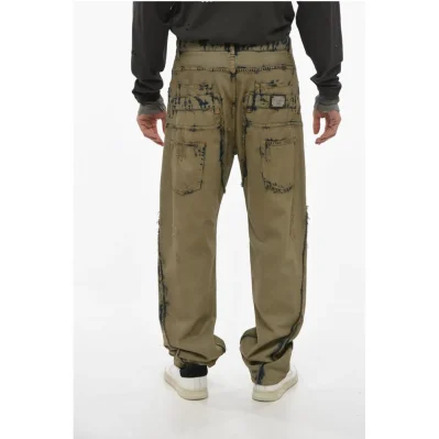 Vintage Wash Cargo Denims with Distressed Details 21cm