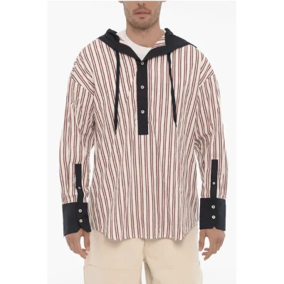 Bengal Striped Maxi Overshirt with Hood