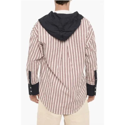 Bengal Striped Maxi Overshirt with Hood
