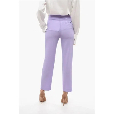 Wool High-waisted Pants with Crossed Closure