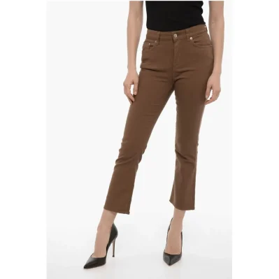 5-Pockets Cropped CLAR Pants with Logo-Button