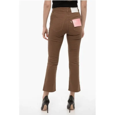 5-Pockets Cropped CLAR Pants with Logo-Button
