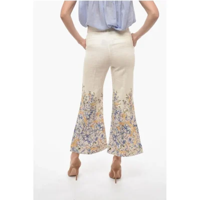 TAMA Flared Pants with Floral Pattern