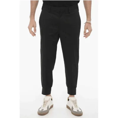 Low Rise Stretch Cotton Slim Fit Pants