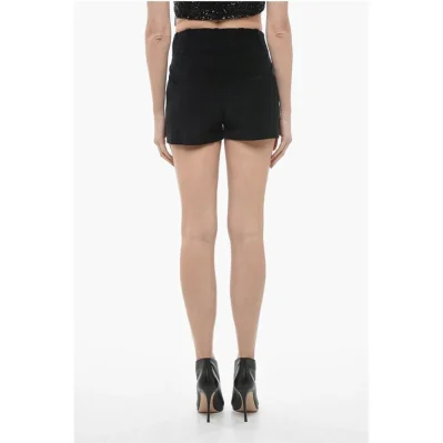 Velvet Shorts with Belt