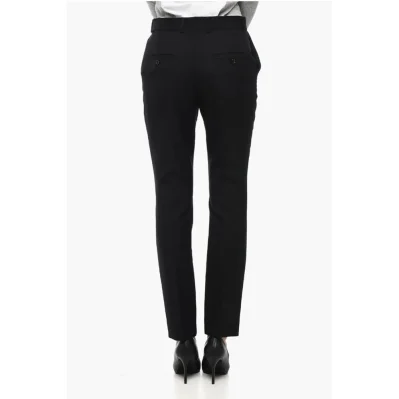 Wool Gabardine Pants with Front Pleats